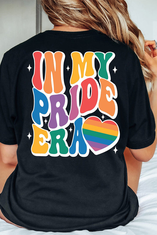 Black Pride Heart Cracking Graphic Detail Cotton Blend T Shirt Graphic Tees JT's Designer Fashion