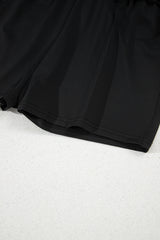 Black Drawstring High Waist Lined Tennis Skorts Skirts & Petticoat JT's Designer Fashion