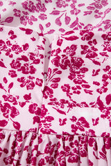 Pink Floral Cutout Back Empire Waist Sleeveless Long Dress Maxi Dresses JT's Designer Fashion