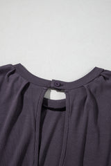Bristol Black Knit Open Back Cap Sleeve Drawstring Romper Jumpsuits & Rompers JT's Designer Fashion