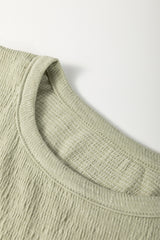 Laurel Green Textured Round Neck Half Sleeve Blouse Blouses & Shirts JT's Designer Fashion