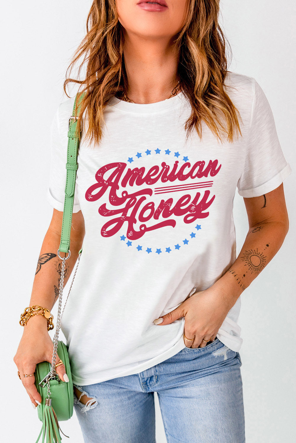 White American Honey Graphic Tee Graphic Tees JT's Designer Fashion
