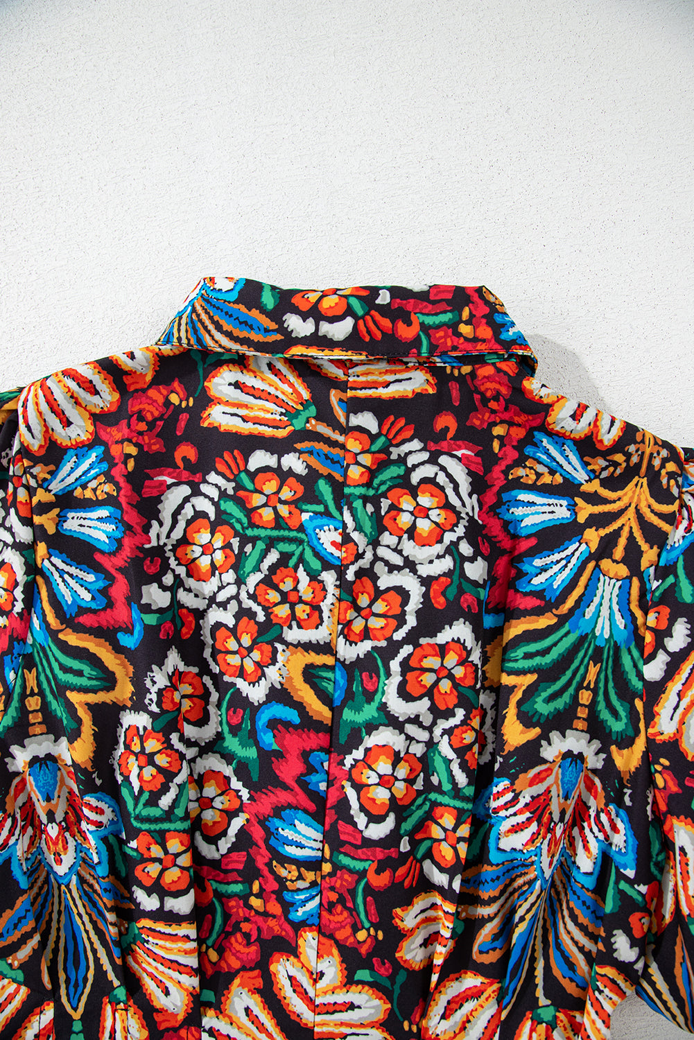 Multicolour Floral Puff Short Sleeve Shirt Mini Dress Mini Dresses JT's Designer Fashion