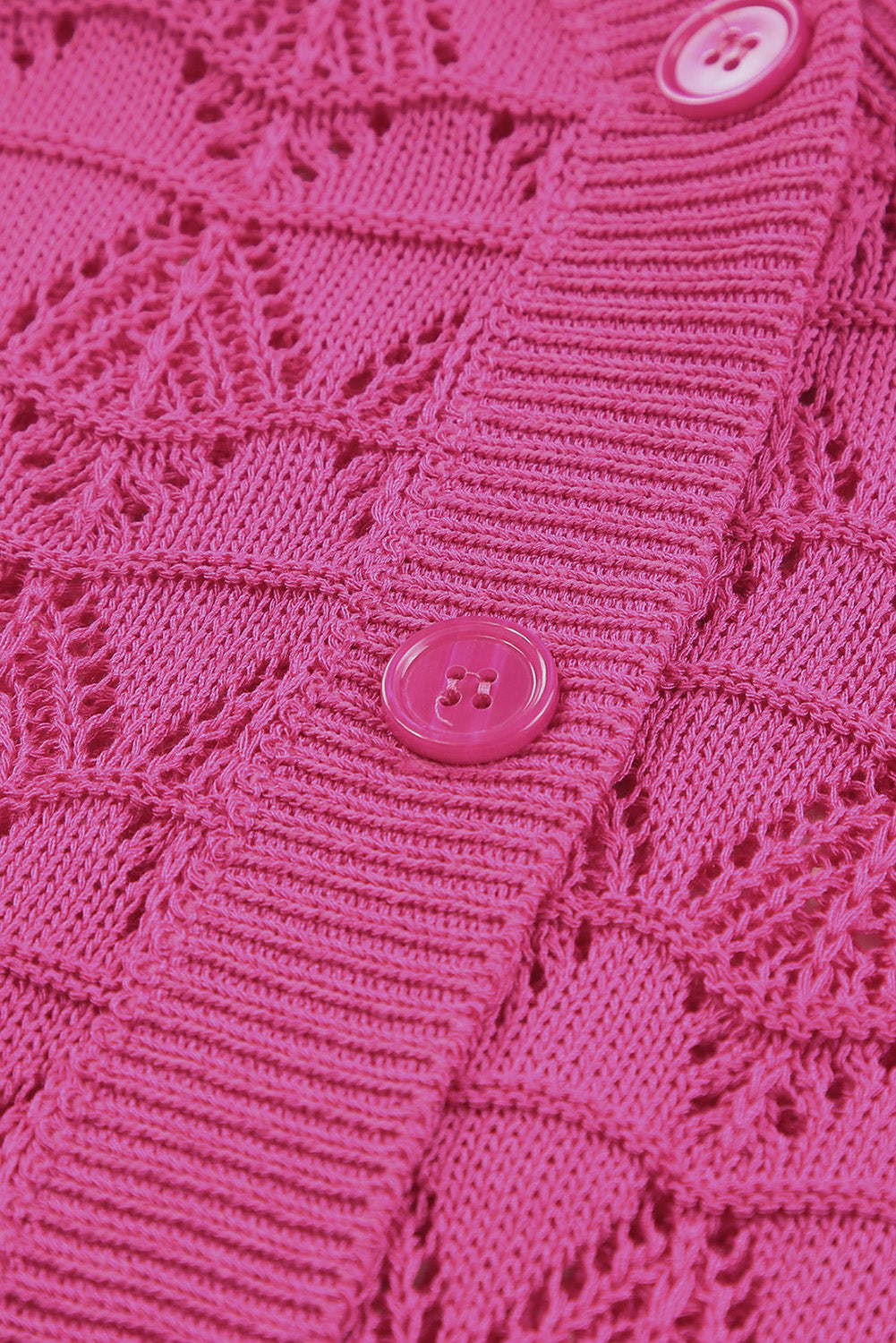 Rose Lightweight Buttoned Front Crochet Cardigan Cardigans JT's Designer Fashion