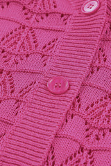 Rose Lightweight Buttoned Front Crochet Cardigan Cardigans JT's Designer Fashion