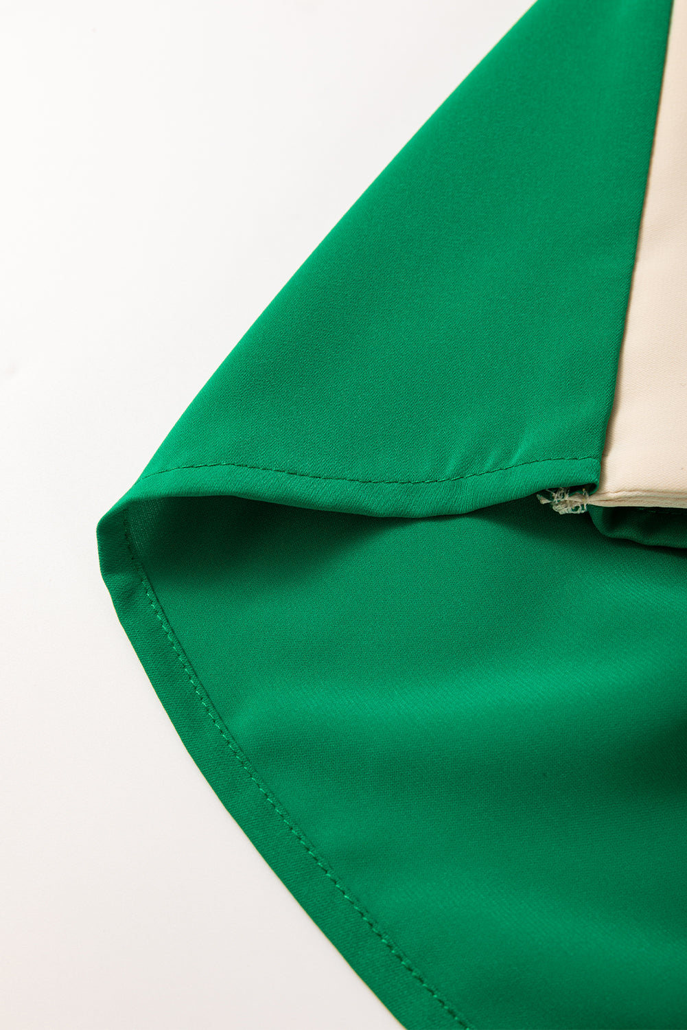 Green Oversized Color Block Boat Neck Tunic Blouse Blouses & Shirts JT's Designer Fashion