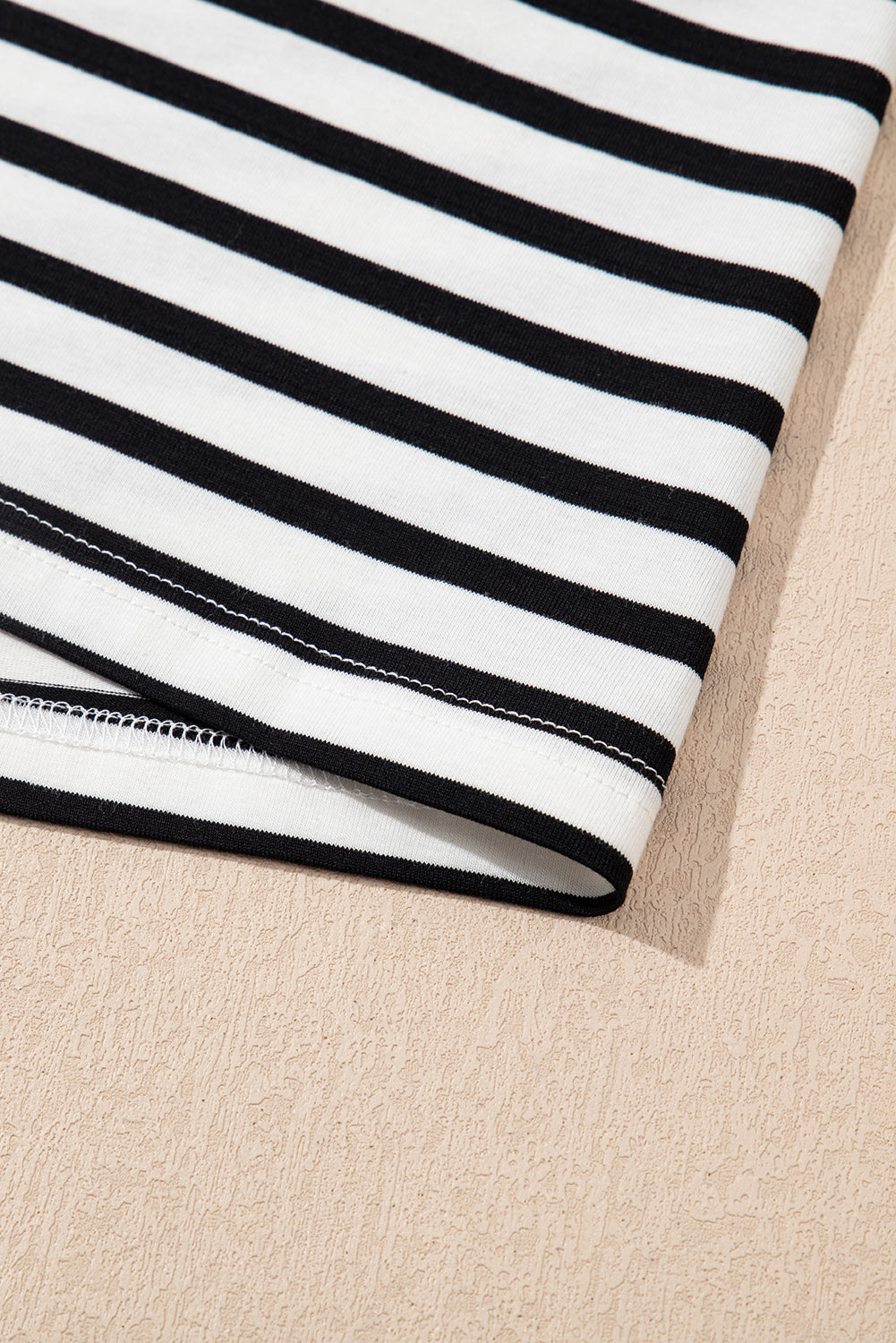 Black Stripe Contrast V Neck Collared Puff Sleeve T Shirt Mini Dress with Pockets T Shirt Dresses JT's Designer Fashion