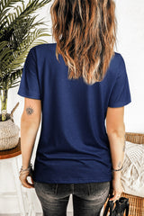 Blue God Bless the USA Print Tie Dye T-Shirt Graphic Tees JT's Designer Fashion