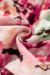 Pink Floral Sleeveless Halter Neck Shirred Back Ruffled Mini Dress Floral Dresses JT's Designer Fashion