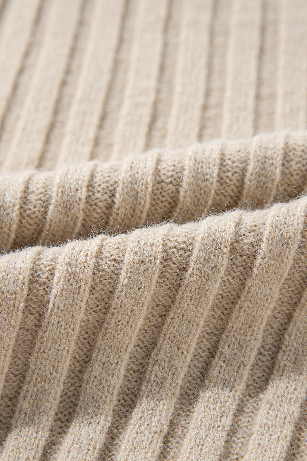 Khaki Cable Knit Colorblock Crew Neck Drop Shoulder Sweater Sweaters JT's Designer Fashion