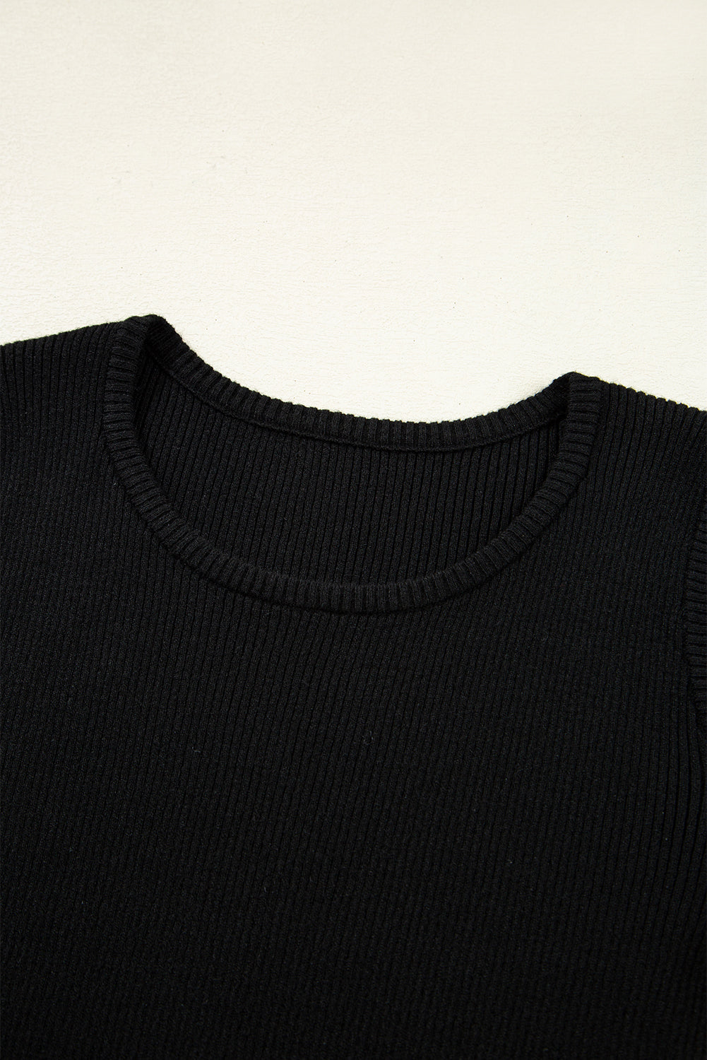 Black Ribbed Knit Cold Shoulder Sweater Sweaters JT's Designer Fashion