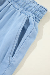 Myosotis Drawstring High Waist Wide Leg Denim Pants Pants & Culotte JT's Designer Fashion