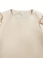 Round Neck Short Sleeve Top and Tied Pants Set Pant Sets JT's Designer Fashion