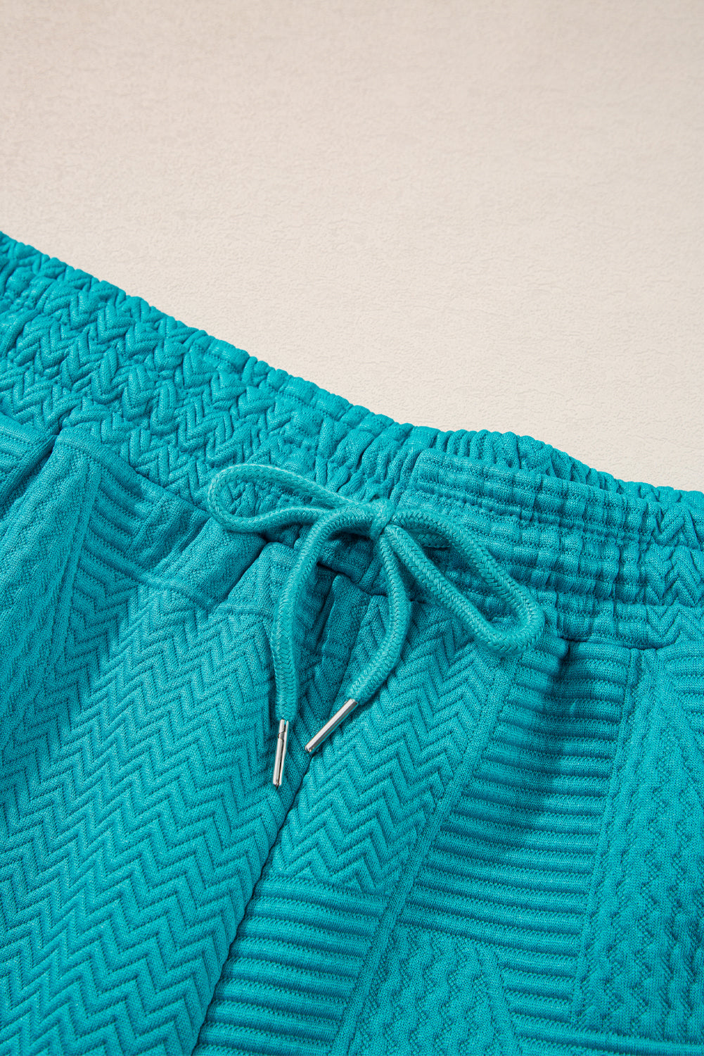 Skobeloff Textured Ruffle Split Top and Drawstring Shorts Short Sets JT's Designer Fashion