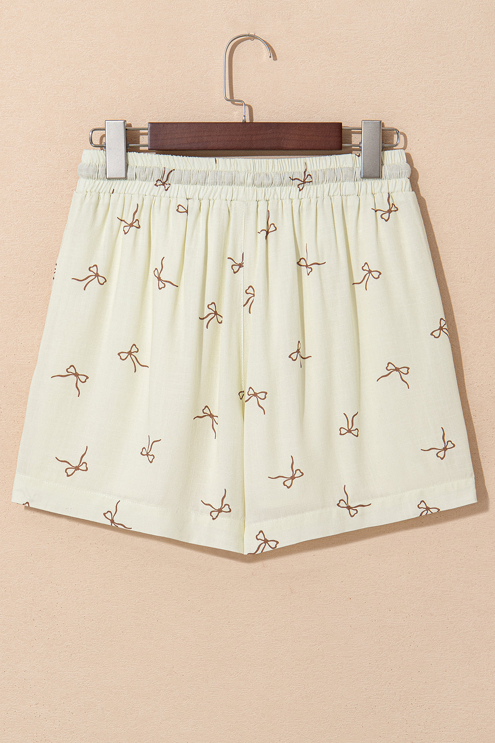 White Bow Print Lace Drawstring Casual Shorts Casual Shorts JT's Designer Fashion