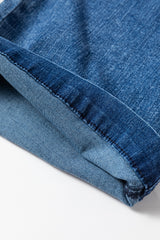 Sail Blue Mineral Wash Drawstring Waist Loose Straight Denim Pants Jeans JT's Designer Fashion