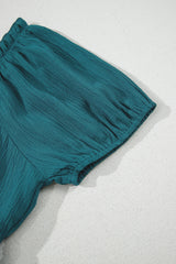 Skobeloff Frilled U Neck Puff Sleeve Belted Ruffle Hem Plus Size Midi Dress Plus Size Mini Dresses JT's Designer Fashion