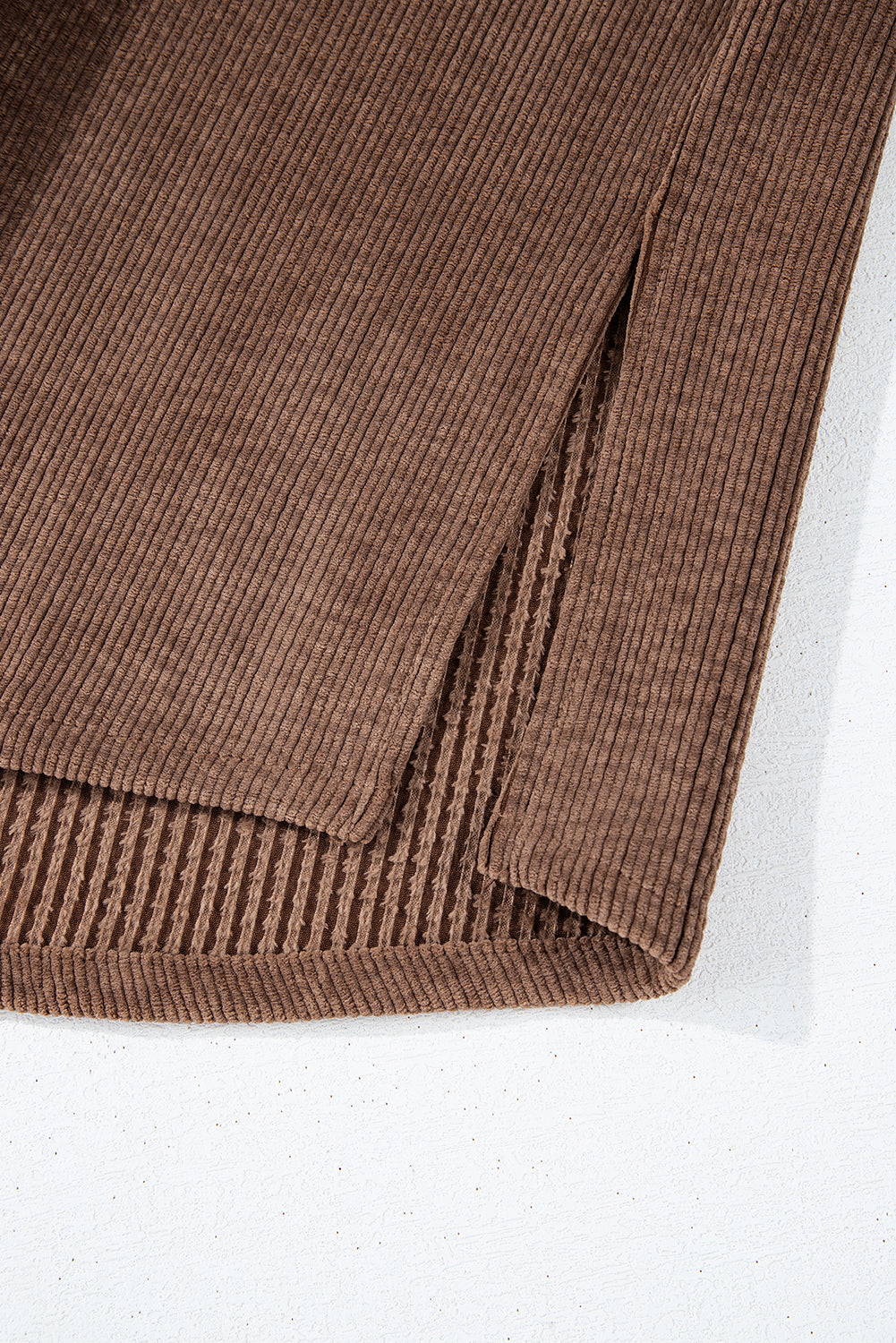 Chestnut Corduroy Flap Pocket Button Up Shacket Jackets JT's Designer Fashion