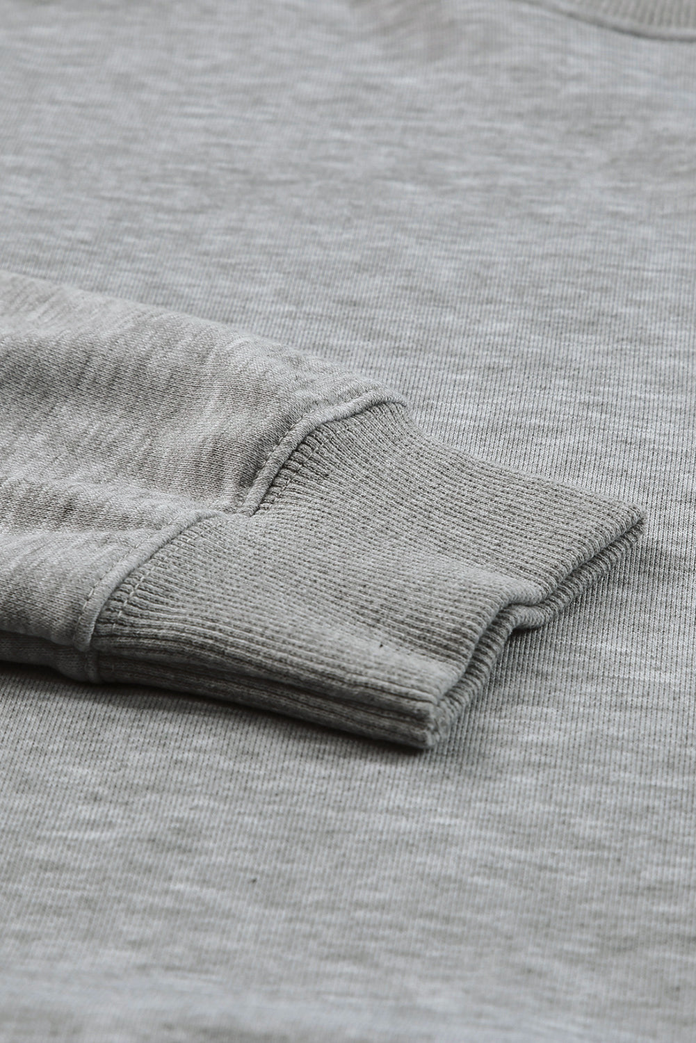Gray Plain Crew Neck Pullover Sweatshirt Sweatshirts & Hoodies JT's Designer Fashion