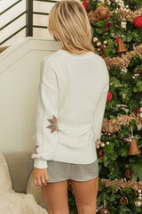 White Snowflake Christmas Tunic Sweater Sweaters JT's Designer Fashion