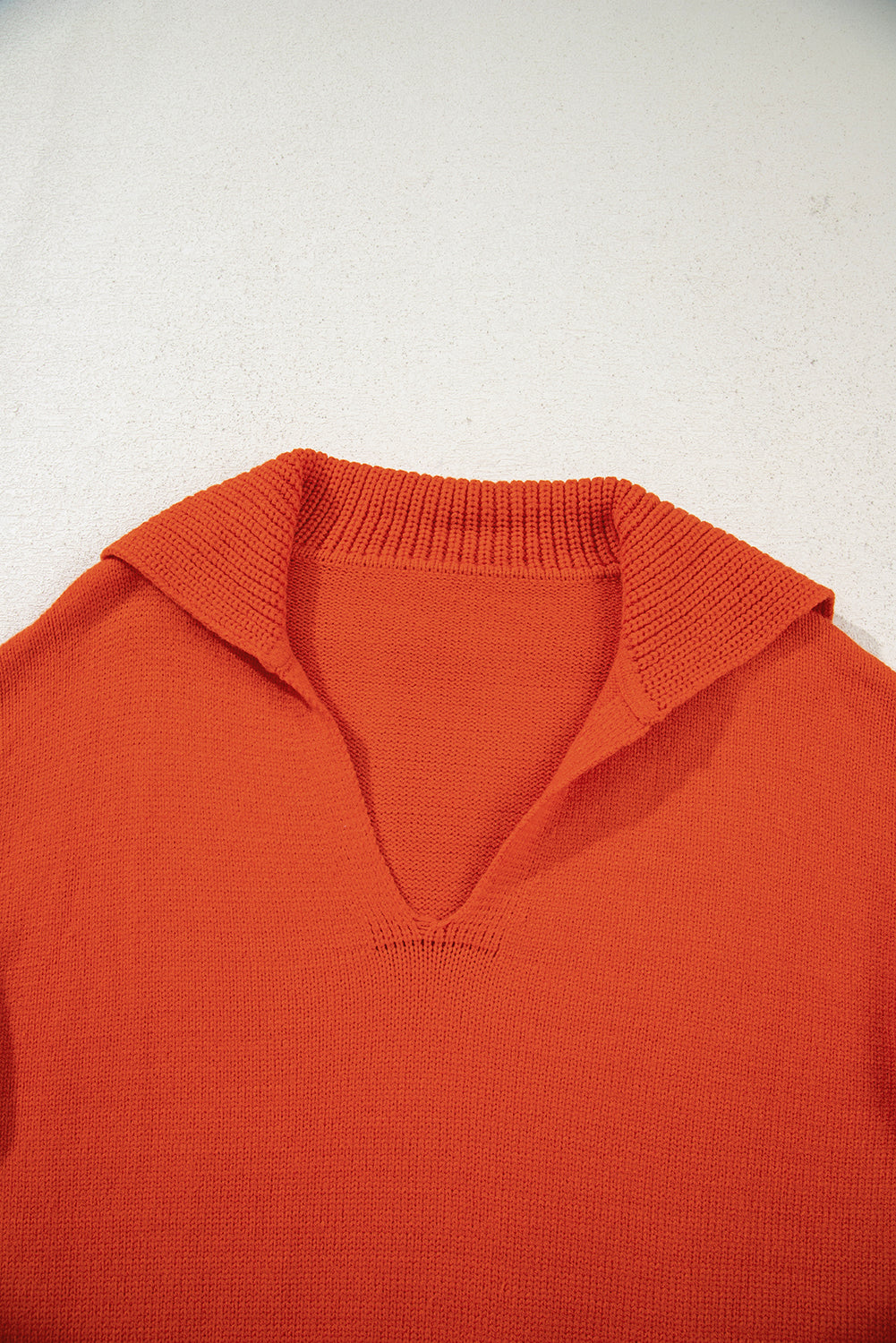 Flamingo Collared V Neck Ribbed Edge Sexy Elegant Sweater Sweaters JT's Designer Fashion