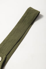 Jungle Green Solid Color Buttoned Straight Leg Overall Jumpsuits & Rompers JT's Designer Fashion