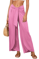 Bonbon Knotted Drop Waist Split Leg Relaxed Pants Pants & Culotte JT's Designer Fashion