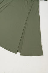 Four Leaf Clover Sleeveless Scoop Neck Flared Split Midi Dress Midi Dresses JT's Designer Fashion