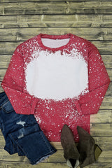 Fiery Red Tie-dyed Crew Neck Pullover Sweatshirt Sweatshirts & Hoodies JT's Designer Fashion
