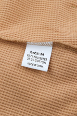 Waffle Knit Kangaroo Pocket Hooded Sweatshirt Sweatshirts & Hoodies JT's Designer Fashion