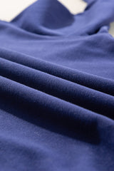 Navy Blue Plain Drop Shoulder Crewneck Pullover Sweatshirt Sweatshirts & Hoodies JT's Designer Fashion