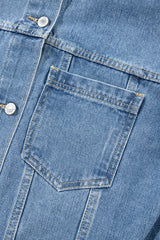 Wild Wind Washed Oversize Pocketed Denim Jacket Denim Jackets JT's Designer Fashion