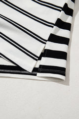 Black Stripe Half Placket Polo T Shirt Dress T Shirt Dresses JT's Designer Fashion