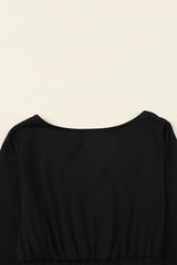 Black Button Up High Waist Long Sleeve Dress Midi Dresses JT's Designer Fashion