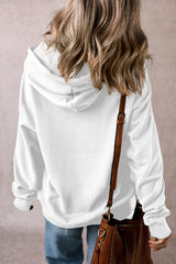 White Fleece Lined Kangaroo Pocket Drawstring Chunky Hoodie Sweatshirts & Hoodies JT's Designer Fashion