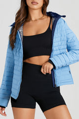 Myosotis Solid Color Quilted Zip-up Puffer Jacket Myosotis 100%Polyester Jackets JT's Designer Fashion