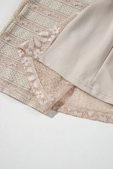 Smoke Gray Boho Lace Patchwork Wide Leg High Waist Pants Pants & Culotte JT's Designer Fashion