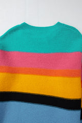Yellow Colorblock Mixed Textured Drop Shoulder Sweater Sweaters JT's Designer Fashion