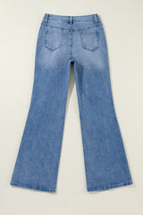 Ashleigh Blue Acid Wash Distressed Wide Leg High Waist Jeans Jeans JT's Designer Fashion