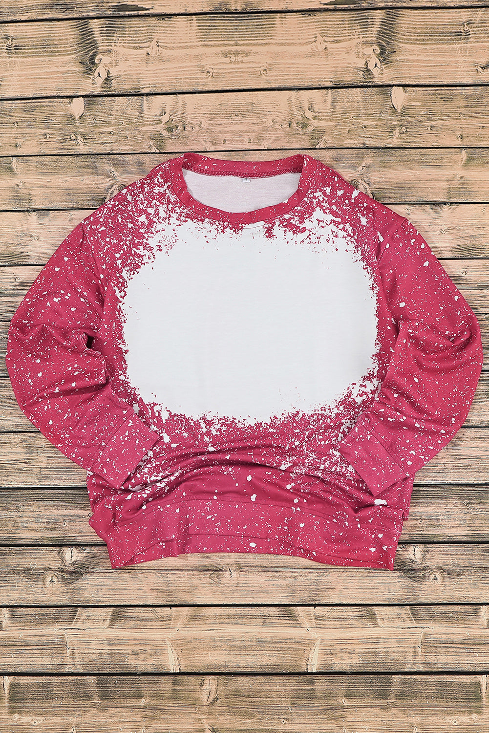 Fiery Red Tie-dyed Crew Neck Pullover Sweatshirt Sweatshirts & Hoodies JT's Designer Fashion