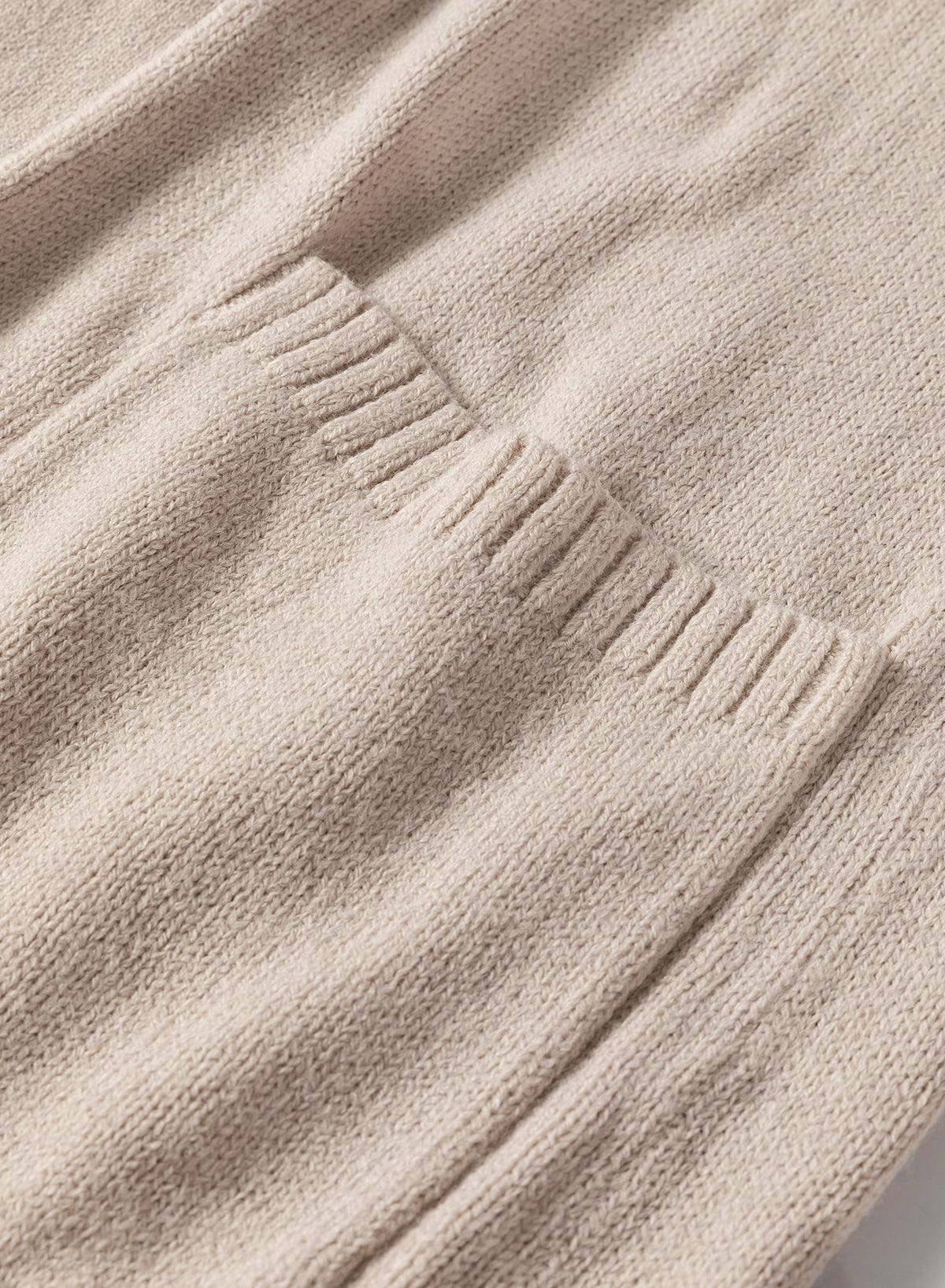 Beige Side Pockets Open Front Long Knitted Cardigan Cardigans JT's Designer Fashion