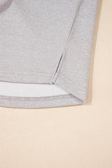 Gray Colorblock Ribbed Collared Oversized Sweatshirt Sweatshirts & Hoodies JT's Designer Fashion