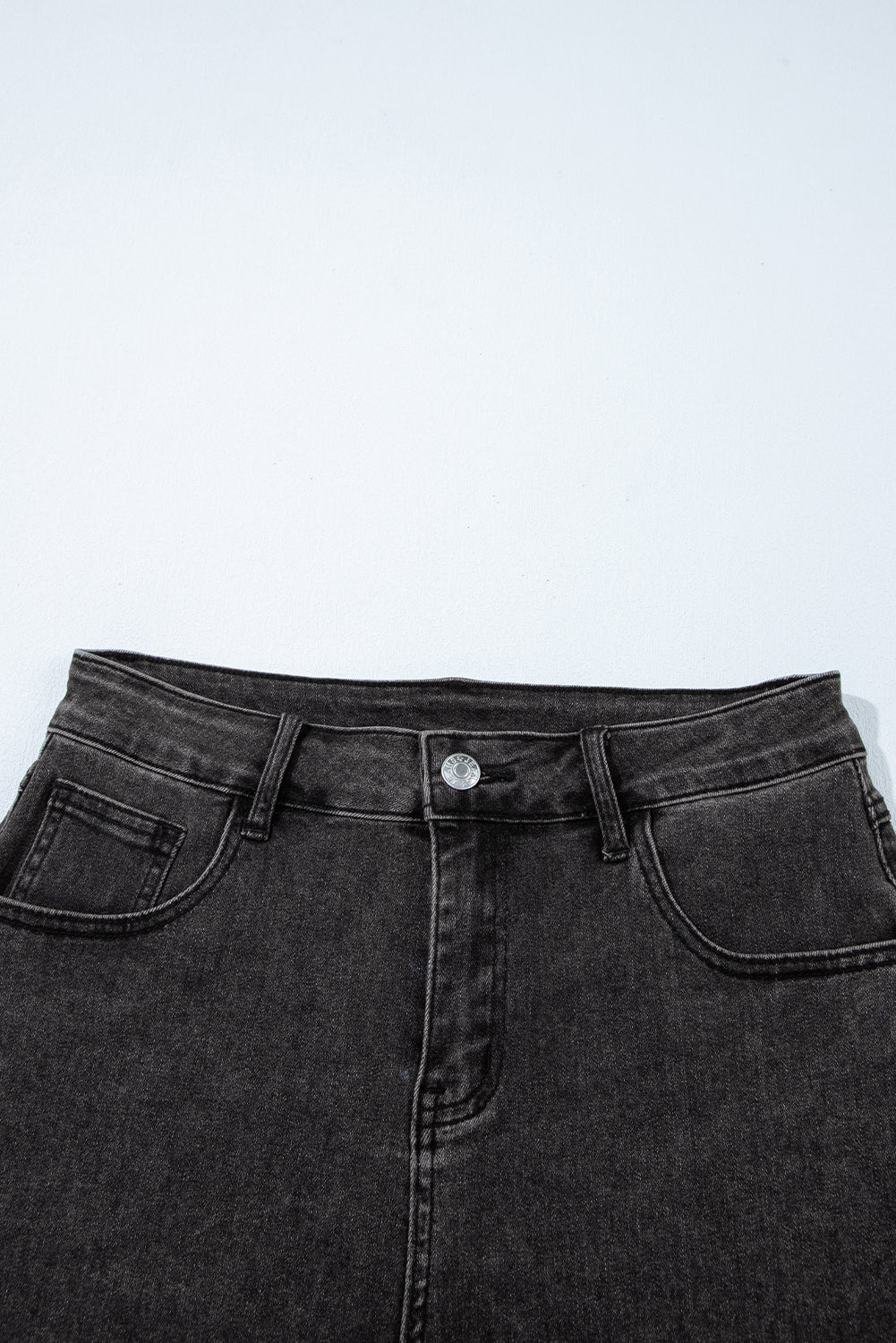 Carbon Grey Raw Hem High Waist Denim Shorts Denim Shorts JT's Designer Fashion