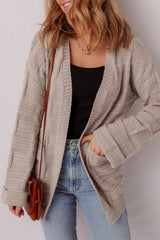 Delicacy Textured Knit Open Front Chic Cardigan with Pockets Delicacy 100%Polyester Cardigans JT's Designer Fashion