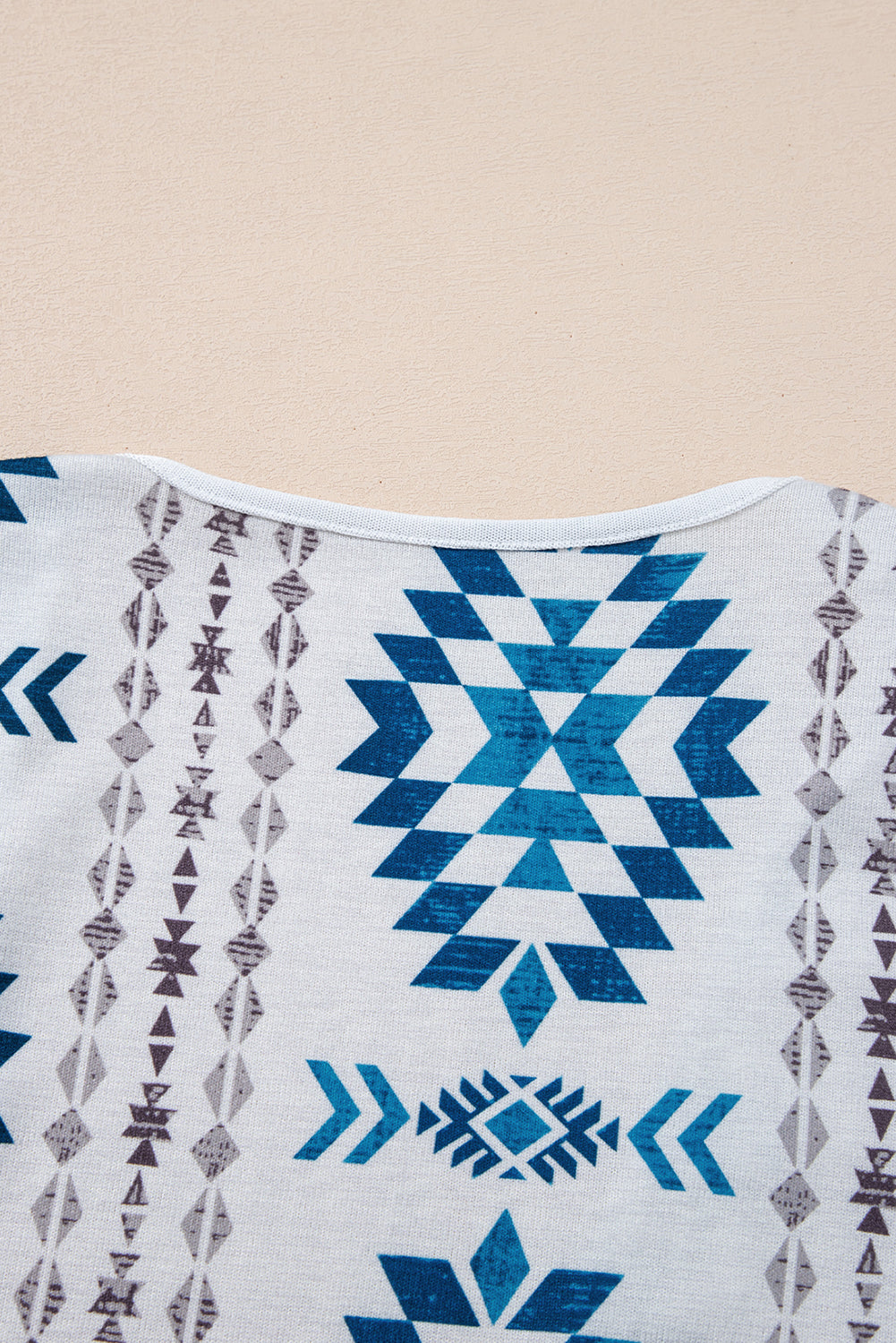 Sky Blue Western Aztec Printed Open Front Long Cardigan Cardigans JT's Designer Fashion