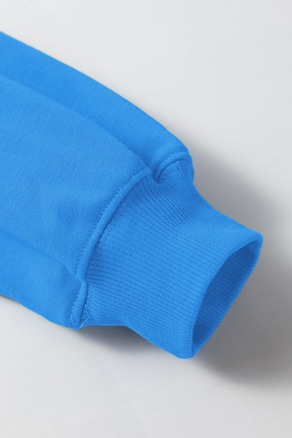 Sky Blue Solid Color Drop Shoulder Long Sleeve Basic Sweatshirt Sweatshirts & Hoodies JT's Designer Fashion
