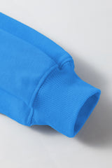 Sky Blue Solid Color Drop Shoulder Long Sleeve Basic Sweatshirt Sweatshirts & Hoodies JT's Designer Fashion