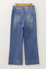 Ashleigh Blue Mineral Wash High Waist Bell Bottom Crop Jeans Jeans JT's Designer Fashion