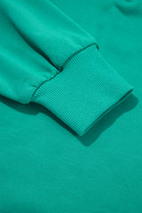 Dark Green Colorblock Trim V Neck Pullover Top and Shorts Set Short Sets JT's Designer Fashion