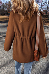 Brown Half Zip Fleece Pullover Sweatshirt Sweatshirts & Hoodies JT's Designer Fashion
